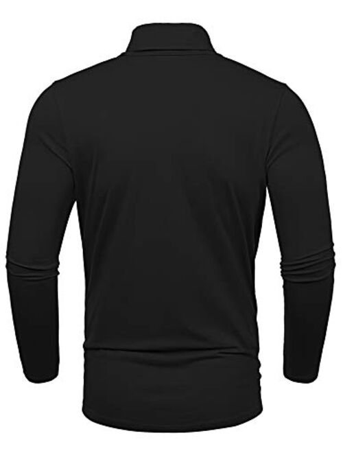 LecGee Men's Slim Fit Basic Thermal Turtleneck T Shirt Long Sleeve Casual Pullover Shirts