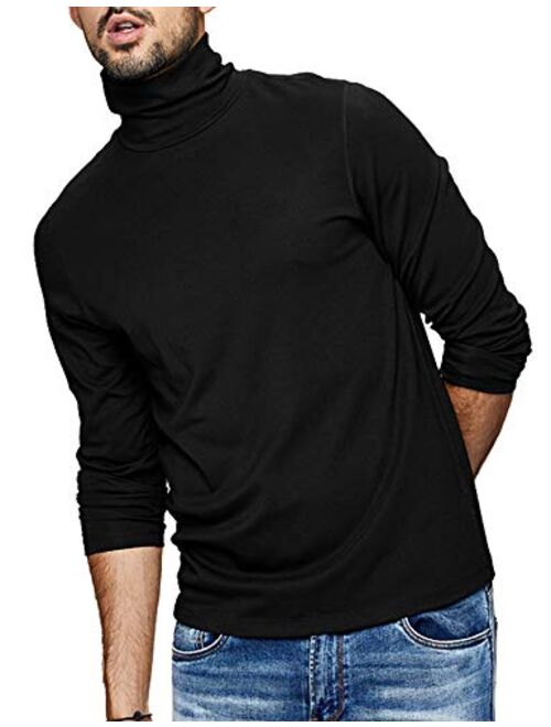 LecGee Men's Slim Fit Basic Thermal Turtleneck T Shirt Long Sleeve Casual Pullover Shirts