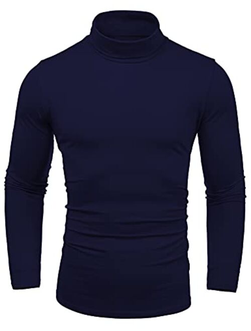 LecGee Men's Slim Fit Basic Thermal Turtleneck T Shirt Long Sleeve Casual Pullover Shirts