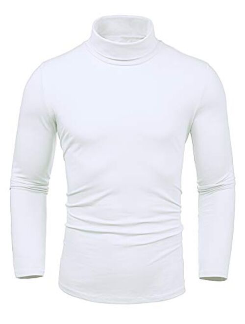 LecGee Men's Slim Fit Basic Thermal Turtleneck T Shirt Long Sleeve Casual Pullover Shirts