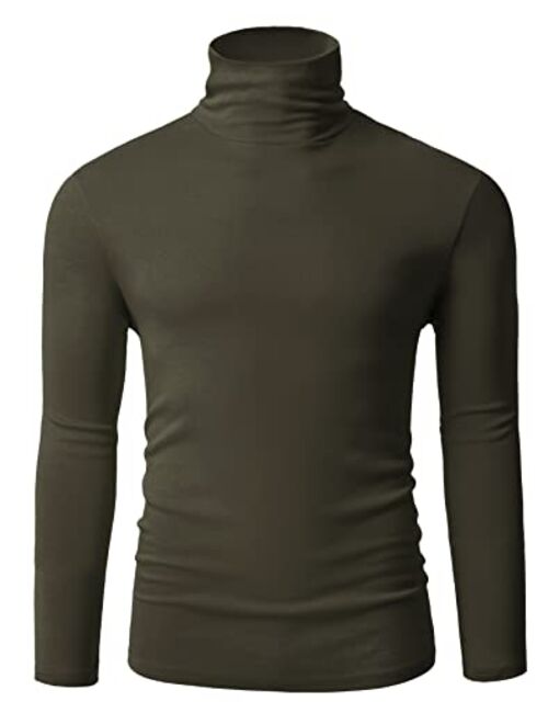 TAPULCO Men Turtleneck Long Sleeve Knitted Pullover Basic Slim Fit Casual Soft Comfy T Shirts