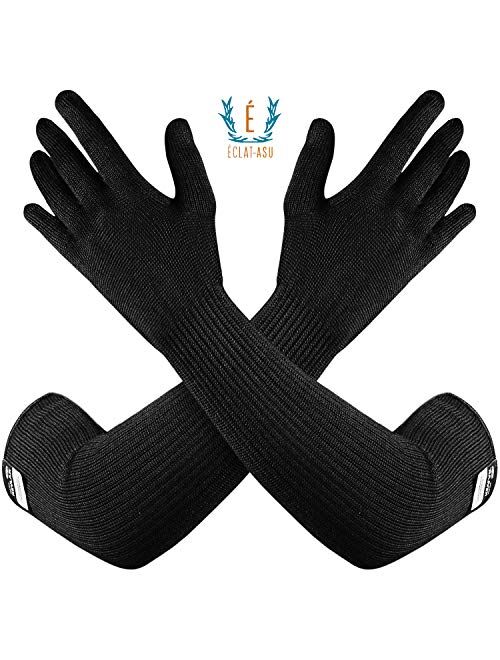 100% Kevlar Gloves with Sleeves by Dupont- Anti Scratch, Heat & Cut Resistant Sleeves Gloves, Safety Sleeves- Long Arm Protectors- Welding, Kitchen, Gardening, Pet Groomi