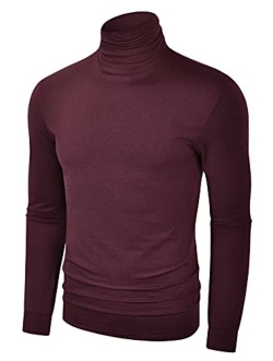 Derminpro Men's Slim Fit Soft Turtleneck Long Sleeve Pullover Lightweight T-Shirt