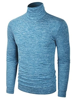 Derminpro Men's Slim Fit Soft Turtleneck Long Sleeve Pullover Lightweight T-Shirt