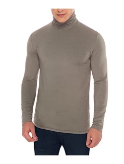 Derminpro Men's Slim Fit Soft Turtleneck Long Sleeve Pullover Lightweight T-Shirt