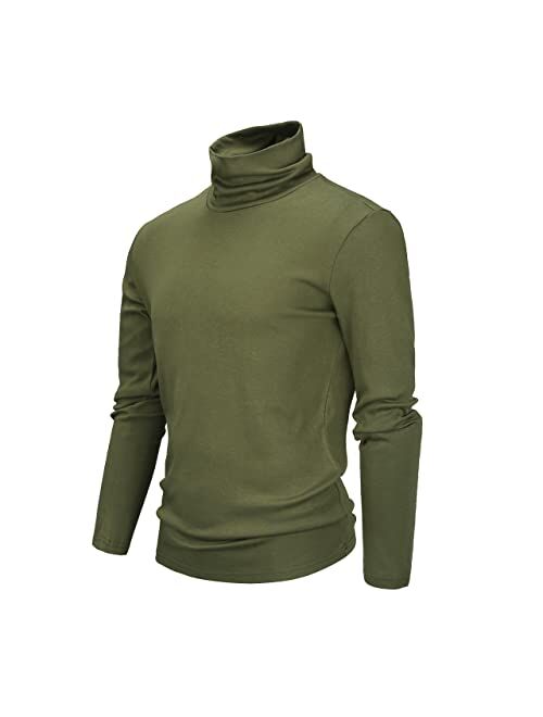 Derminpro Men's Slim Fit Soft Turtleneck Long Sleeve Pullover Lightweight T-Shirt