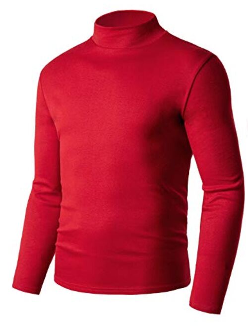 Derminpro Men's Slim Fit Soft Turtleneck Long Sleeve Pullover Lightweight T-Shirt