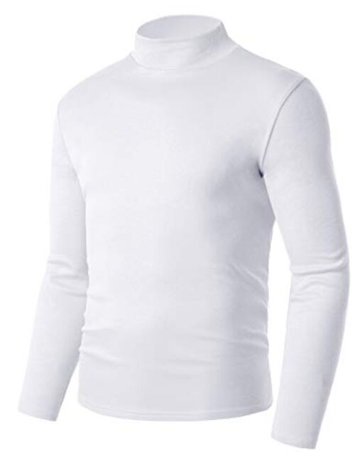 Derminpro Men's Slim Fit Soft Turtleneck Long Sleeve Pullover Lightweight T-Shirt