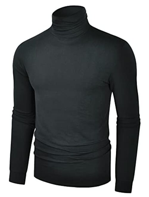 Derminpro Men's Slim Fit Soft Turtleneck Long Sleeve Pullover Lightweight T-Shirt