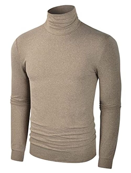 Derminpro Men's Slim Fit Soft Turtleneck Long Sleeve Pullover Lightweight T-Shirt