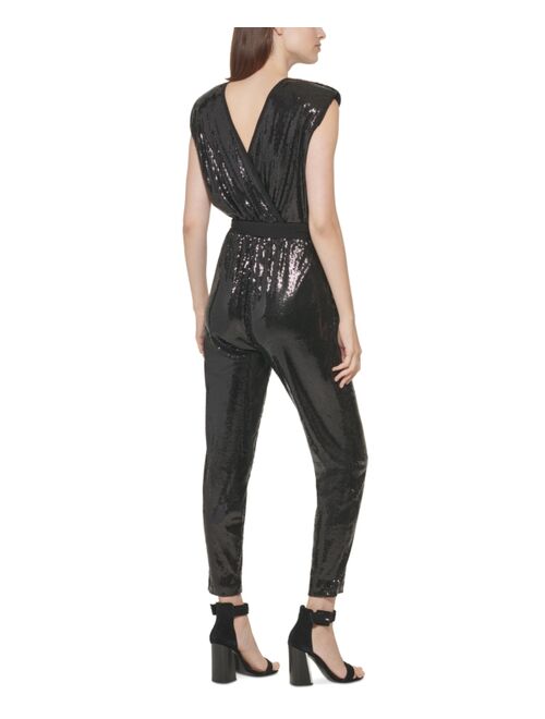 Calvin Klein Sequined Belted Jumpsuit