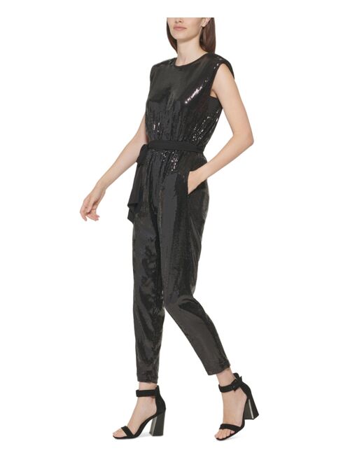 Calvin Klein Sequined Belted Jumpsuit