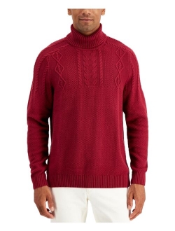 Men's Chunky Cable Knit Turtleneck Sweater, Created for Macy's