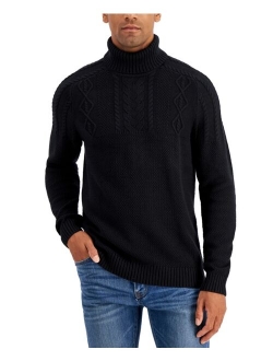 Men's Chunky Cable Knit Turtleneck Sweater, Created for Macy's