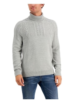 Men's Chunky Cable Knit Turtleneck Sweater, Created for Macy's