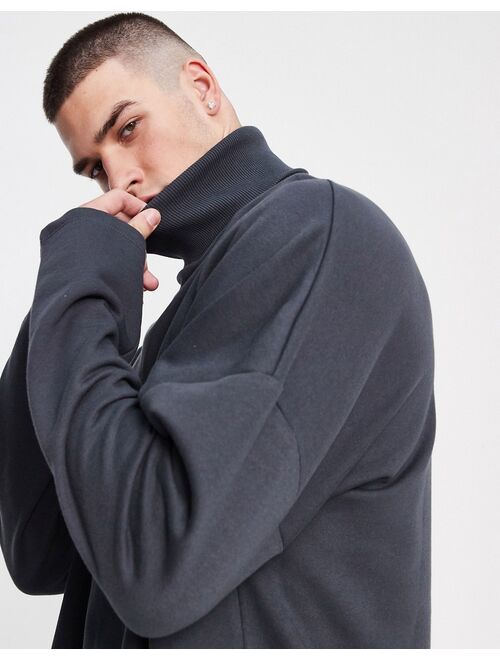 Asos Design extreme oversized turtle neck sweatshirt in washed black - part of a set