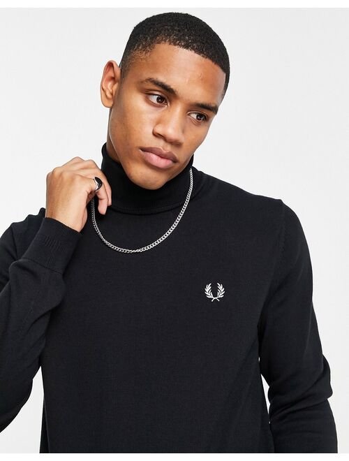 Fred Perry roll neck sweater in black