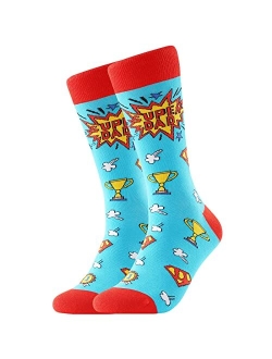 Men's Fun Dress Socks-Colorful Funny Novelty Crew Socks Pack,Art Socks