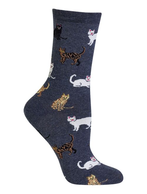 Hot Sox Women's Cats Fashion Crew Socks