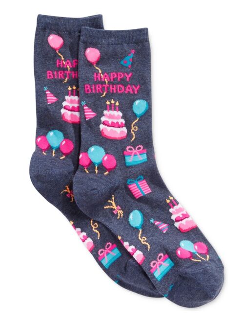 Hot Sox Women's Happy Birthday Fashion Crew Socks