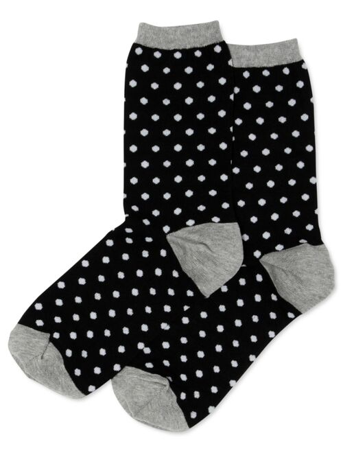 Hot Sox Women's Small Polka Dots Crew Socks