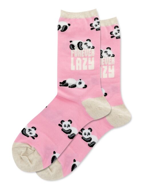 Hot Sox Women's Forever Lazy Panda Crew Socks