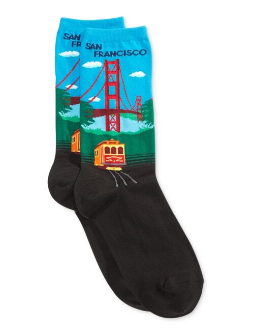 Hot Sox Women's Golden Gate Fashion Crew Socks