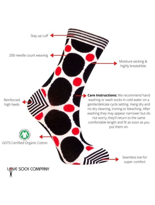 Love Sock Company 3 Pack Women's Socks Bundle with Polka Dots and Stars by