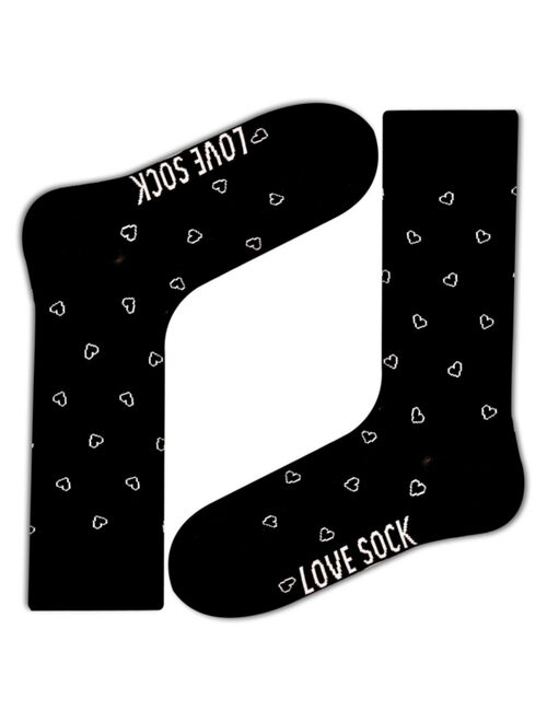 Love Sock Company Mini Hearts Women's Super Soft Organic Cotton Seamless Toe Crew Socks