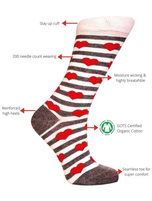 Love Sock Company Women's Socks - Red Hearts