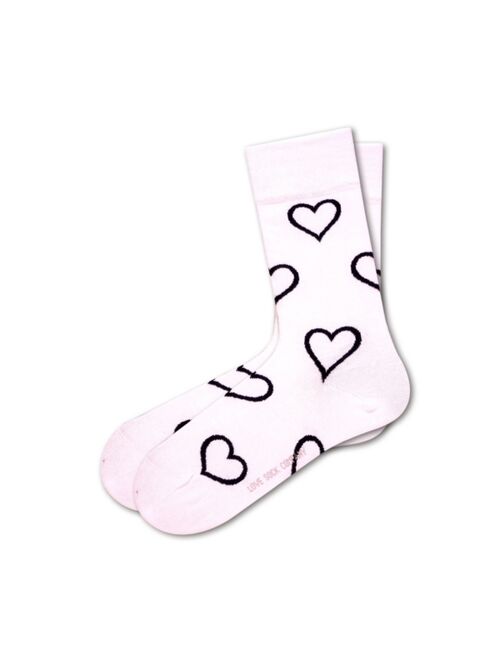 Love Sock Company Hearts Bundle Women's 3 Pack Organic Cotton Seamless Toe Novelty Socks