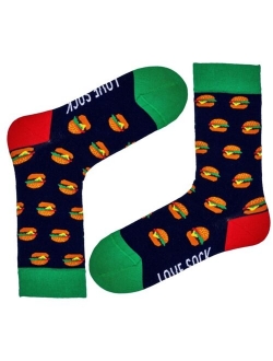 Burger Novelty Organic Cotton Colorful Fun Novelty Crew Socks