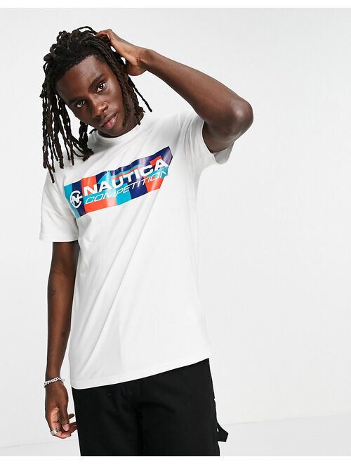 Nautica Luff box logo T-shirt in white