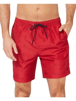 Men's Quick-Dry Anchor-Print 8" Swim Trunks