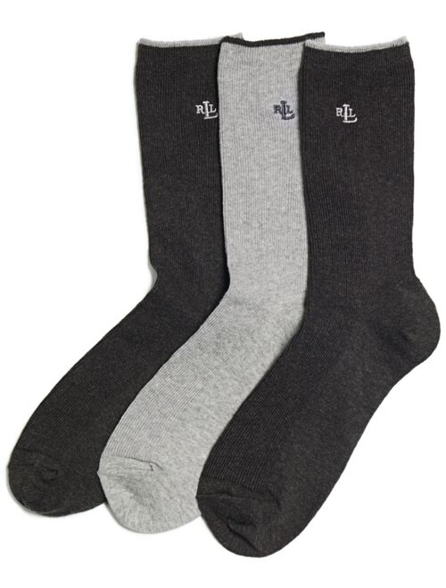 Polo Ralph Lauren Women's Ribbed Cotton Trouser 3 Pack Socks