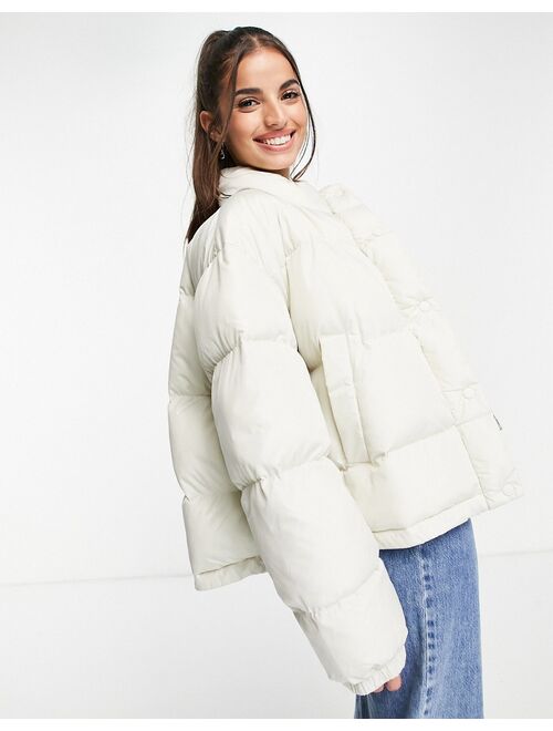 Asos Design oversized recycled puffer jacket in cream