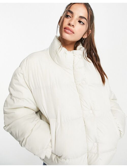 Asos Design oversized recycled puffer jacket in cream