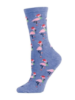 Women's Flamingos Holiday Crew Socks