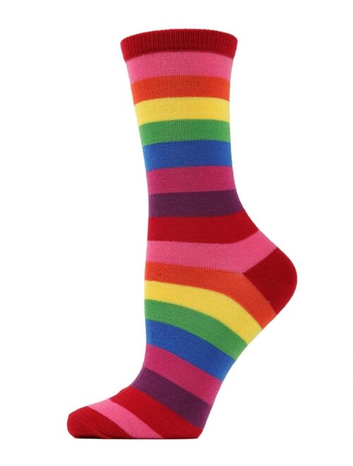 MeMoi Rainbow Stripe Women's Crew Socks