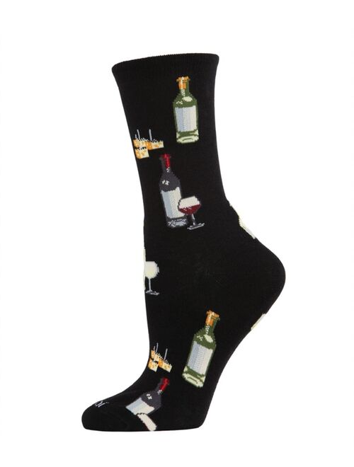 MeMoi Wine and Cheese Women's Novelty Socks