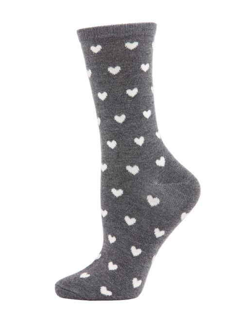 MeMoi Hearts Cashmere Women's Crew Socks