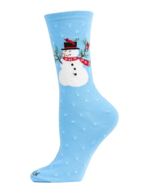 MeMoi Women's Snowman Bird Holiday Crew Socks