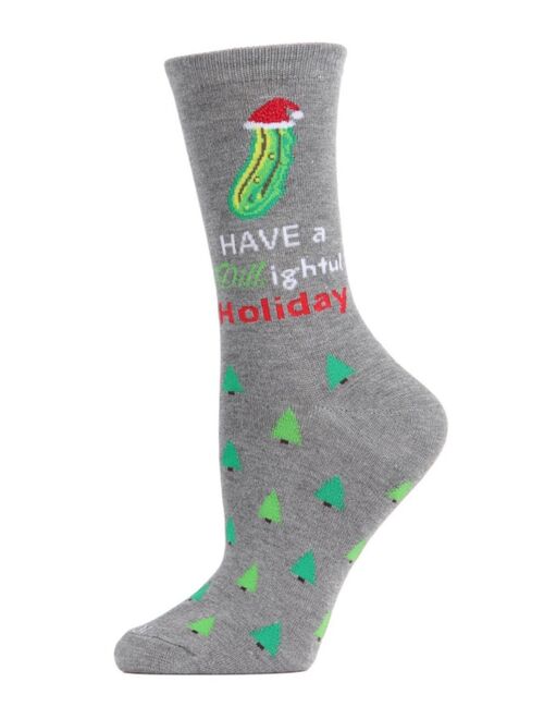 MeMoi Women's Dill-Ightful Holiday Crew Socks