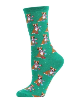 Women's Cozy Cat Holiday Crew Socks