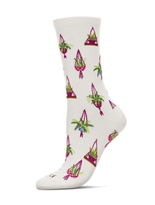 MeMoi Women's Hanging Plant Rayon from Bamboo Crew Socks