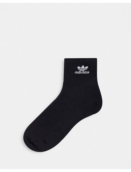 Adidas Originals Originals trefoil 6-pack quarter socks in black