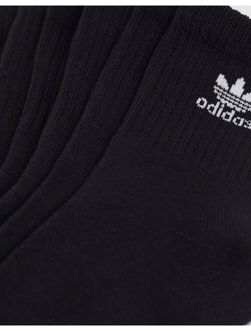 Adidas Originals Originals trefoil 6-pack quarter socks in black