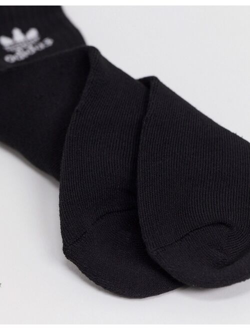 Adidas Originals Originals trefoil 6-pack quarter socks in black