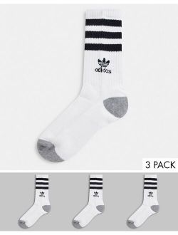 3 pack socks in white