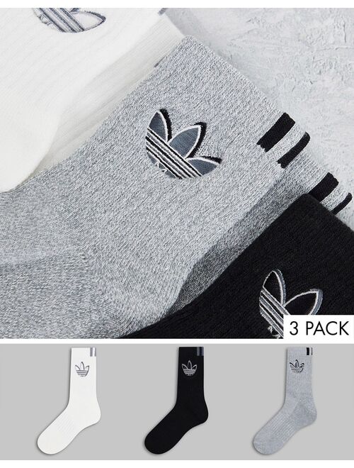 Adidas Originals Originals 3-pack embroidered Trefoil socks in multi